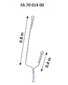 Kratos - Asymetryczna lina typu Y w oplocie do specjalnych zasosowań śr. 12mm długości ramion 0,4m i 0,8m
